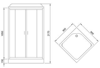 Душевая кабина Royal Bath HP стекло прозрачное 90x90см RB90HP1-T